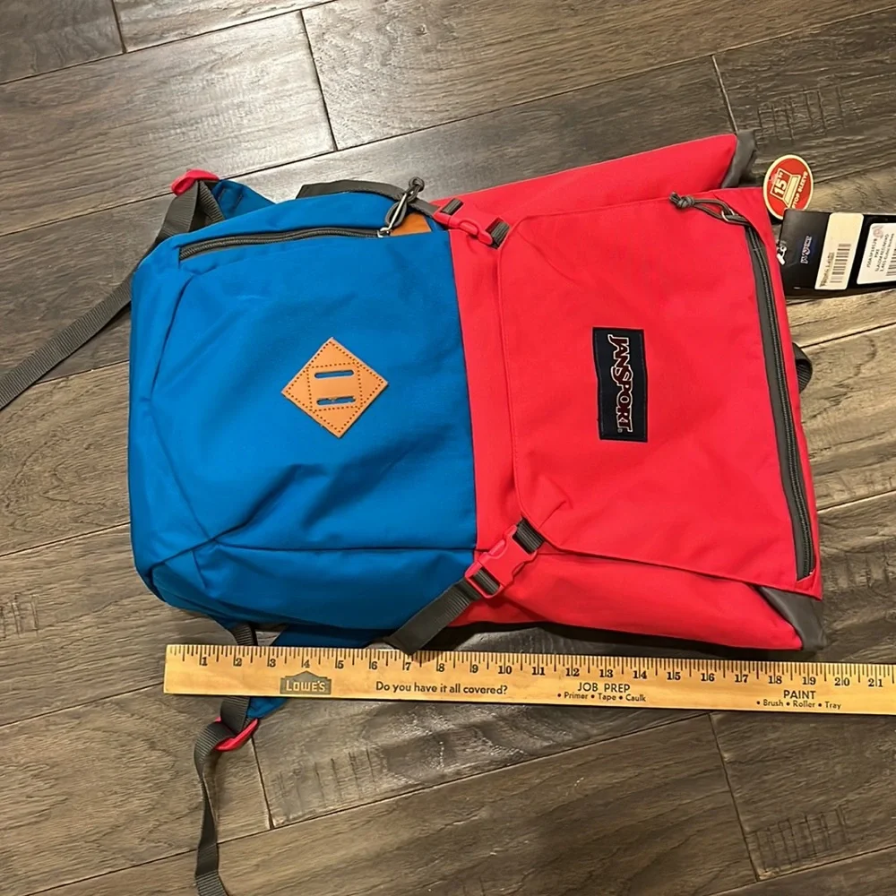 Jansport Pike Backpack bool bag new slalom red myko 1465 cubic inches 15” laptop